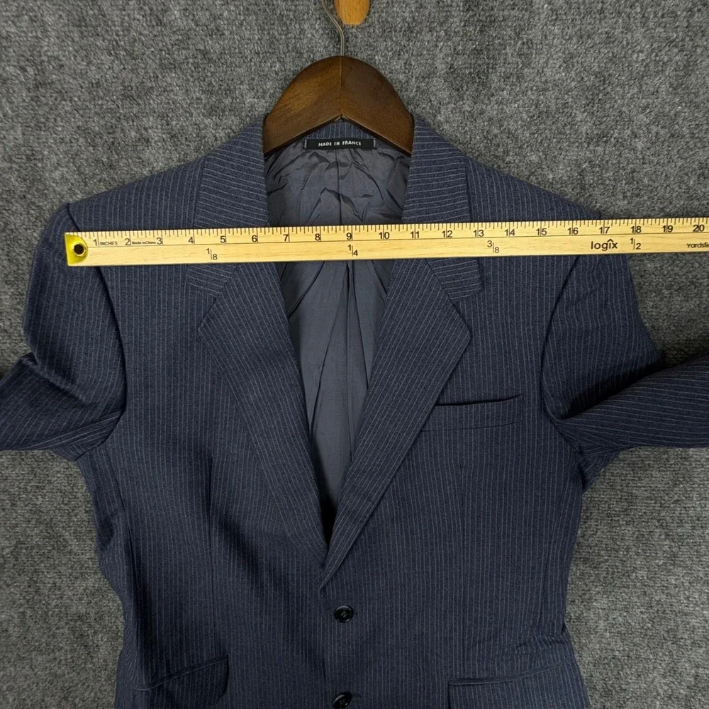 Dormeuil Vintage Mens Pinstripe Blazer Blue Wool Made in France Sport Coat 50